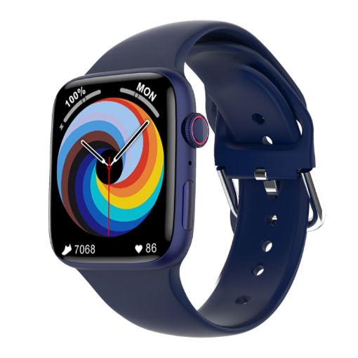 W7 Smart Watch 1.8" Color Screen, Heart Rate & Blood Pressure Monitor Blue - 1