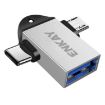 ENKAY ENK-AT112 2 in 1 Type-C/Micro USB to USB 3.0 OTG Adapter Silver - 1