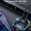 C22 Bluetooth 5.0 FM Transmitter with LED, Voltage Display, QC 3.0 PD Charger - 6