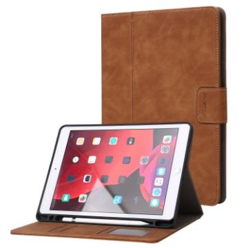 Brown Leather Tablet Case for iPad Air 3/Pro 10.5 - Calf Texture Flip - 1