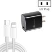PD11 20W USB-C Fast Charger with 1m Type-C to 8 Pin Cable, US Plug, Black - 1