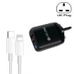 PD04 Type-C + USB Charger with Type-C to 8 Pin Cable, UK Plug (Black) - 1