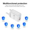 PD04 Type-C + USB Charger with Type-C to 8 Pin Cable, UK Plug (Black) - 4