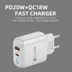 PD04 Type-C + USB Charger with Type-C to 8 Pin Cable, UK Plug (Black) - 5