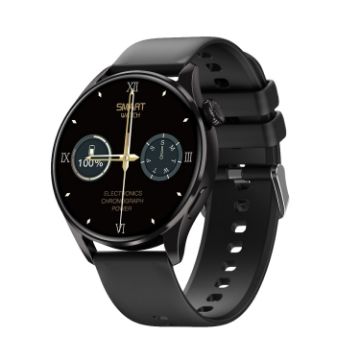 Q3 Max 1.36" Smart Watch, Heart Rate/Blood Pressure Monitor, Black Strap - 1