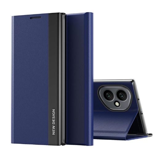 For Honor 400 Global 156.5mm Dark Blue Leather Phone Case - 1