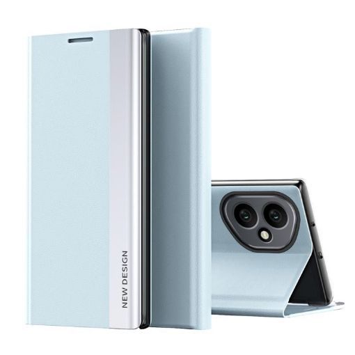 For Honor 400 Global 156.5mm Electroplated Leather Phone Case Light Blue - 1