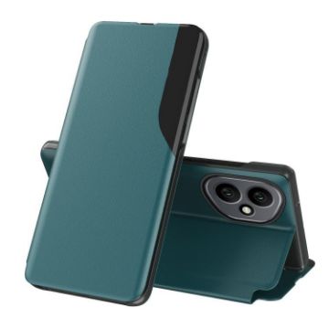 For Honor 400 Global 156.5mm Green Leather Flip Phone Case Holder - 1