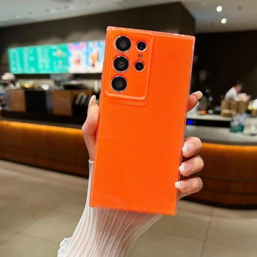 Samsung Galaxy S24 Ultra 5G Orange Glitter TPU Phone Case - 1