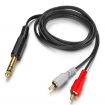 JUNSUNMAY 6.35mm TRS to 2 RCA Phono Audio Cable, 0.2m Length - 2
