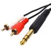 JUNSUNMAY 6.35mm TRS to 2 RCA Phono Audio Cable, 0.2m Length - 3