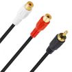 JUNSUNMAY 0.25m RCA Male to 2 RCA Female Stereo Audio Adapter Connector - 2
