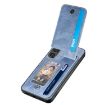 For Honor 400 Lite Global Carbon Fiber Flip Zipper Phone Case Blue - 4