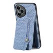 For Honor 400 Global Carbon Fiber Vertical Flip Zipper Case - Blue - 3
