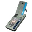 For Honor 400 Global Carbon Fiber Vertical Flip Zipper Case - Green - 4