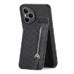 For Honor 400 Pro Global Carbon Fiber Flip Zipper Phone Case Black - 3