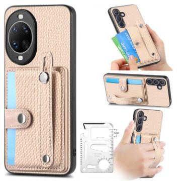 Huawei nova 14 Pro Khaki Wallet Case with Kickstand & Tool Knife - 1