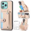 For Honor 400 Lite Khaki Wristband Kickstand Wallet Phone Case with Knife - 1