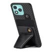For Honor 400 Lite Carbon Fiber Wallet Phone Case - Black - 3