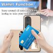 For Honor 400 Lite Brown Carbon Fiber Magnetic Card Bag Phone Case - 5