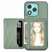 For Honor 400 Lite Green Carbon Fiber Magnetic Card Bag Phone Case - 1