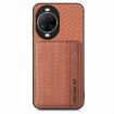 Huawei nova 14 Brown Carbon Fiber Magnetic Card Bag Phone Case - 2