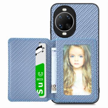 Huawei nova 14 Pro Blue Carbon Fiber Magnetic Card Bag Phone Case - 1