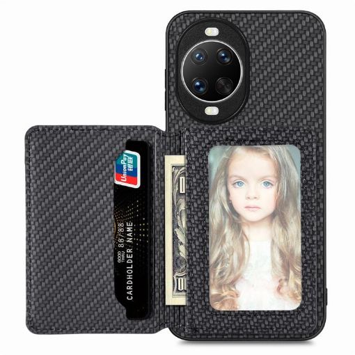 Huawei nova 14 Ultra Carbon Fiber Magnetic Card Bag Case - Black - 1