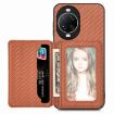 Huawei nova 14 Ultra Brown Carbon Fiber Magnetic Card Bag Phone Case - 1
