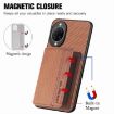 Huawei nova 14 Ultra Brown Carbon Fiber Magnetic Card Bag Phone Case - 3