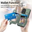 For Honor 400 Lite Green Carbon Fiber Zipper Wallet Phone Case - 7