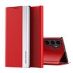 Samsung Galaxy S23 FE 5G Red Leather Phone Case with Electroplated Sides - 1