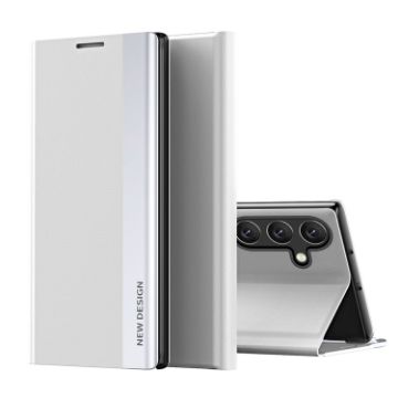 Samsung Galaxy A05s White Leather Phone Case with Electroplated Sides - 1