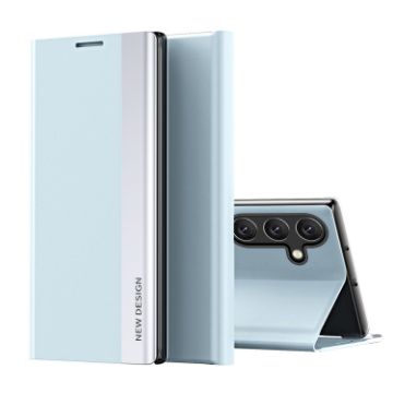 Samsung Galaxy A55 Light Blue Electroplated Leather Phone Case - 1