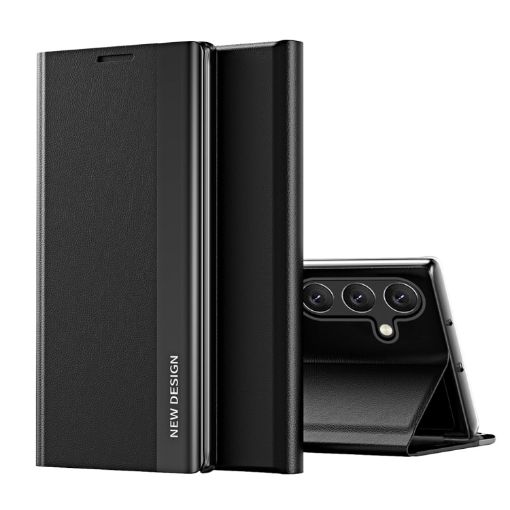 Samsung Galaxy S24 FE 5G Leather Phone Case - Graphite Black - 1