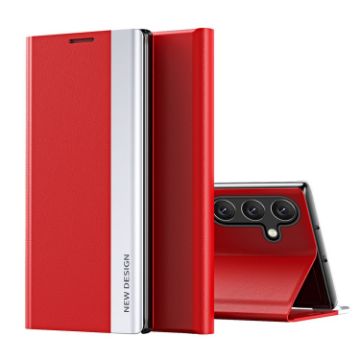 Samsung Galaxy A36 5G Red Leather Phone Case - Electroplated Adsorption - 1