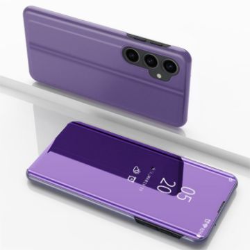 Samsung Galaxy S23 FE 5G Mirror Flip Leather Case with Holder - Violet Blue - 1