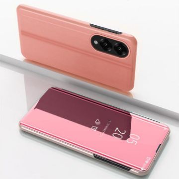Samsung Galaxy S25 Edge 5G Rose Gold Mirror Flip Leather Case with Holder - 1