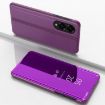 Samsung Galaxy S25 Edge 5G Purple Mirror Flip Leather Case with Holder - 1