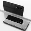 Samsung Galaxy S25 Edge 5G Mirror Flip Leather Case with Holder (Black) - 1