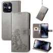 Ulefone Note 16 Pro Gray Leather Phone Case with Four-leaf Clasp - 1