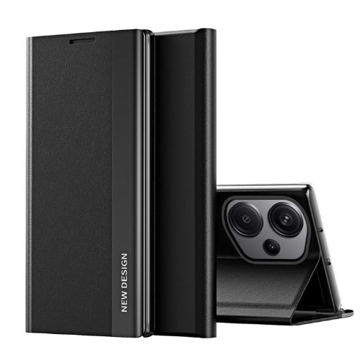Xiaomi Redmi Note 13 Pro 4G Black Leather Electroplated Phone Case - 1