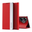 Xiaomi Poco F6 Red Leather Phone Case with Electroplated Adsorption - 1