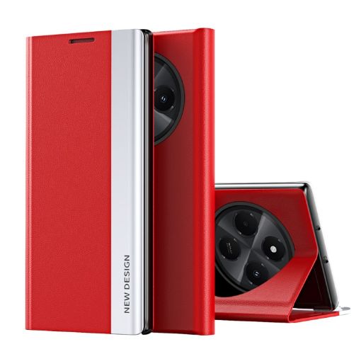 Xiaomi Redmi 14C Red Leather Phone Case - Electroplated Adsorption - 1