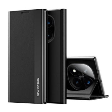 Xiaomi Redmi Note 14 Pro+ 5G Black Leather Phone Case Electroplated - 1