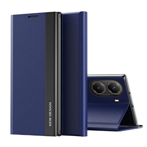 Xiaomi Poco X7 Pro Dark Blue Electroplated Leather Phone Case - 1