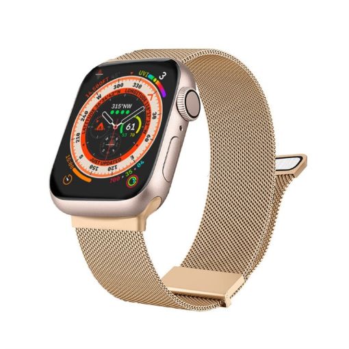 Apple Watch 7 41mm Rose Gold Milan Double Magnetic Steel Mesh Band - 1