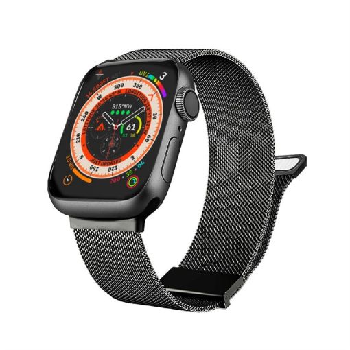 Apple Watch SE 44mm Gray Milan Double Magnetic Steel Mesh Band - 1