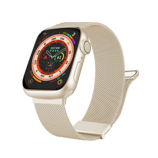 Apple Watch 3 38mm Starlight Milan Magnetic Steel Mesh Band - 1