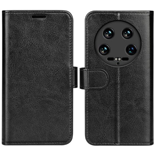 Xiaomi 14 Ultra R64 Black Leather Flip Phone Case - 1